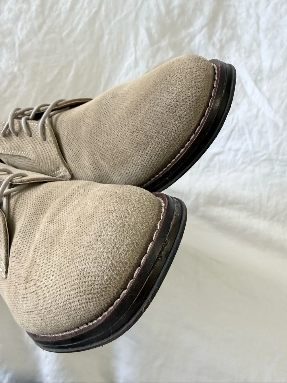 CHAPS | Mens 11 | Vandale Shoes Taupe Suede Leather Oxfords Lace Up